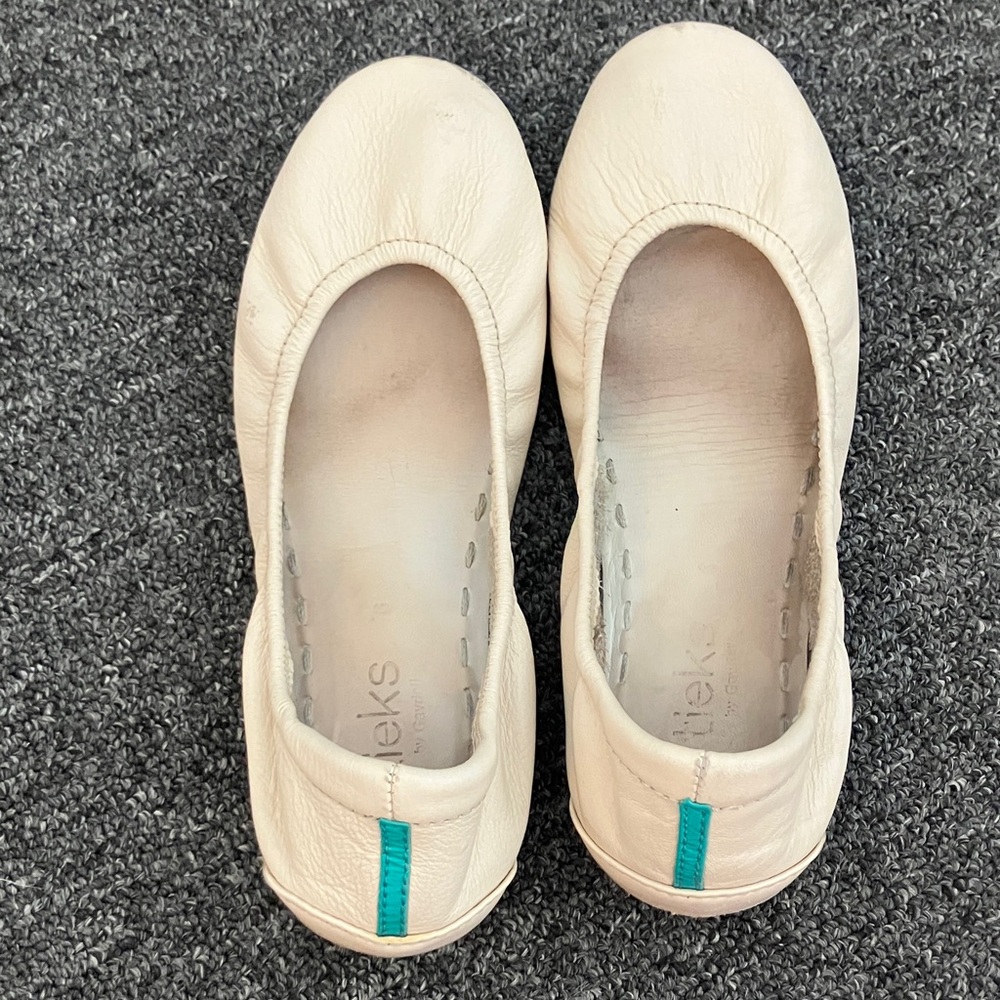 Tieks Cream Leather Flats